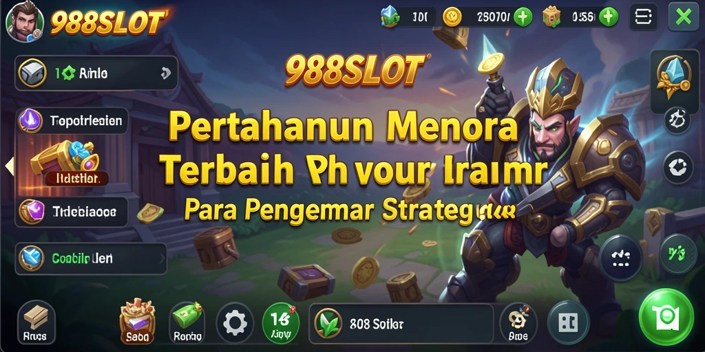 Tangkapan layar gameplay 988SLOT menunjukkan aksi menara pertahanan yang intens.