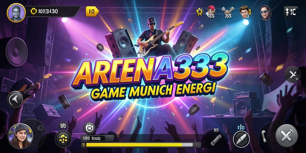 Tampilan penuh warna yang menggambarkan gameplay musik yang seru.