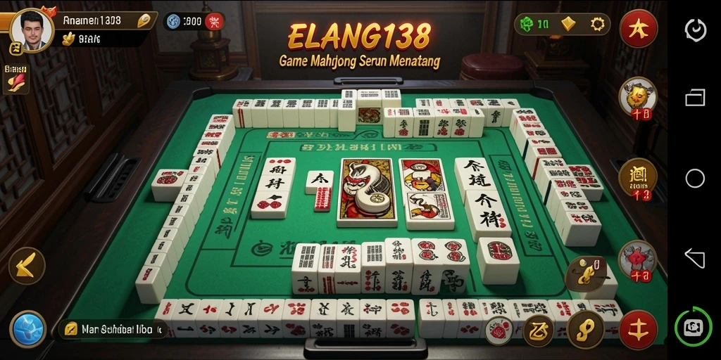 Screenshot gameplay ELANG138 menampilkan strategi Mahjong yang seru.