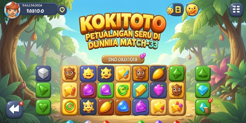 Tampilkan gameplay seru KOKITOTO dengan tantangan Match-3.