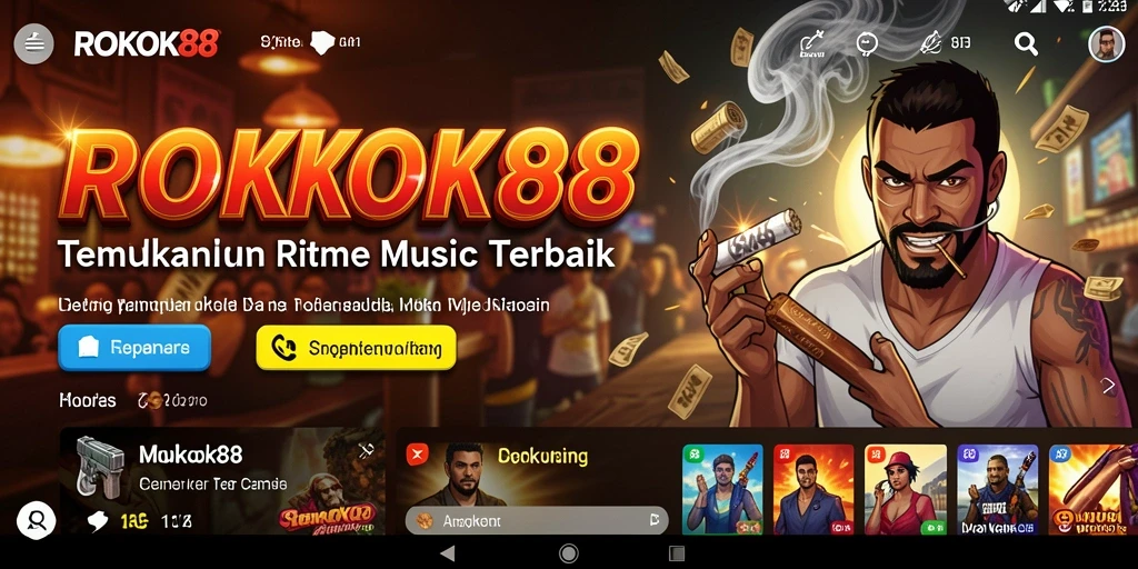 Tampilan gameplay ROKOK88 saat bermain musik secara interaktif.