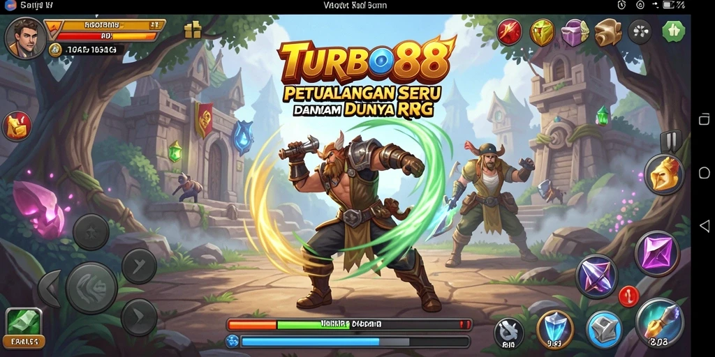 Tampilan gameplay RPG yang dinamis dan mendebarkan dari TURBO88.